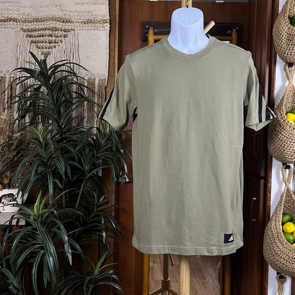 Adidas Future Icons Orbit Green 3-Stripes Tee S | Primegreen Athletic Top NWT - Picture 1 of 14
